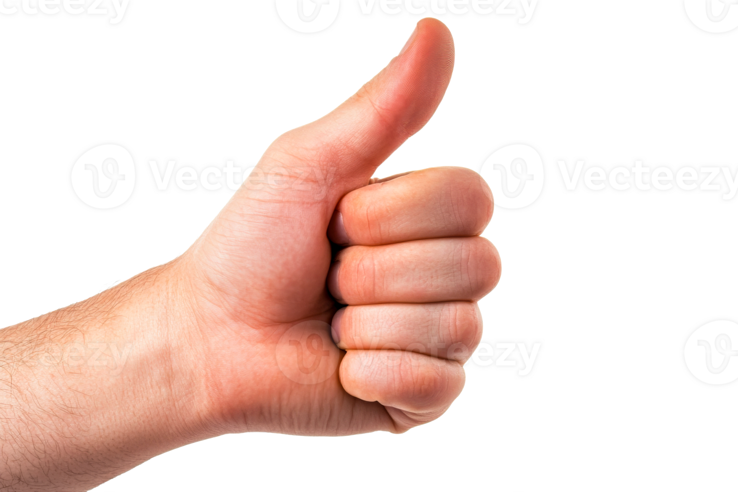 Hand showing thumbs up gesture on a transparent background png