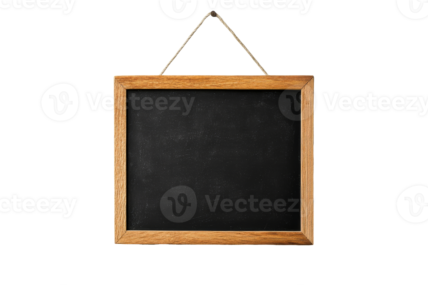 Decorative wooden chalkboard with hanging string for messages png