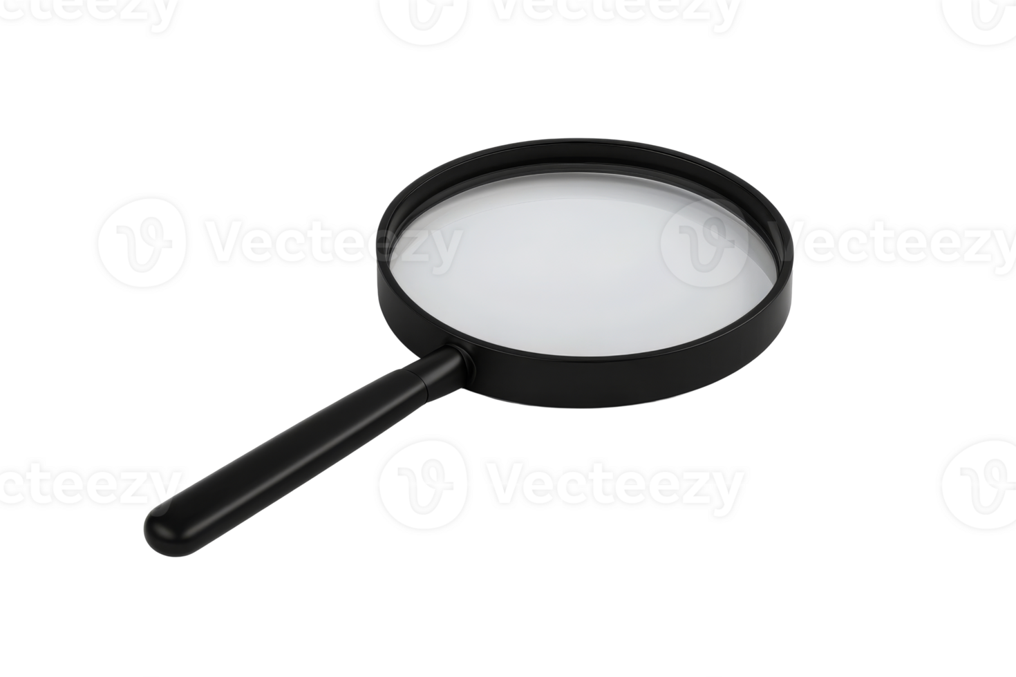 Magnifying glass with black handle for detailed observation png