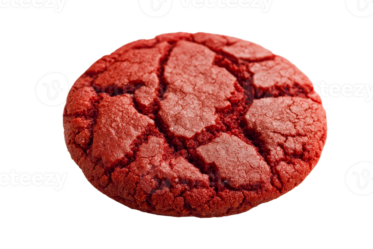 Delicious red velvet cookie with a cracked surface png