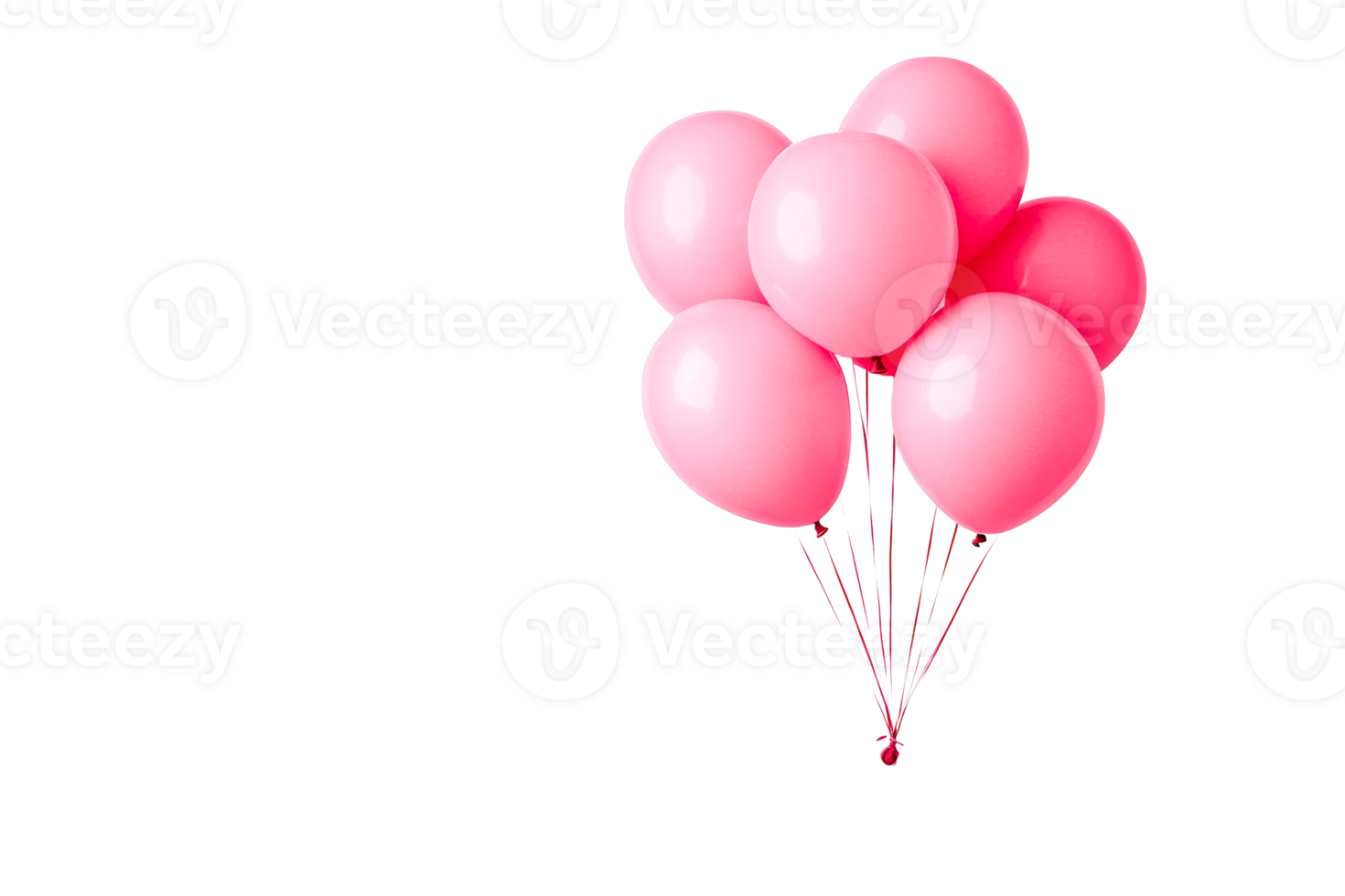 Bright pink balloons floating above a clean surface png