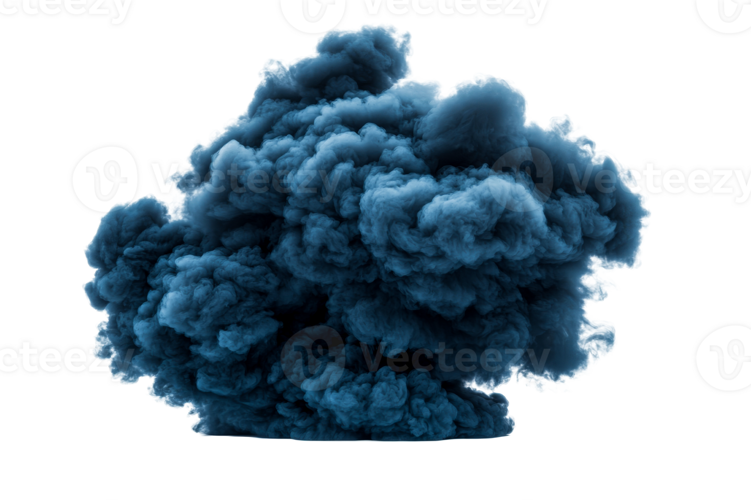 Dark blue smoke cloud rising in a dramatic display of color png