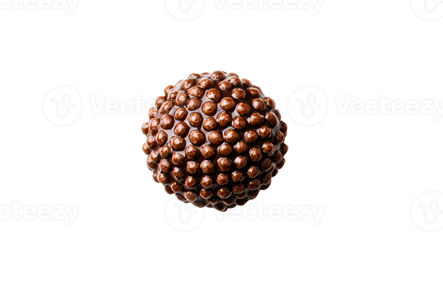 Chocolate sphere with a textured surface on a transparent background png
