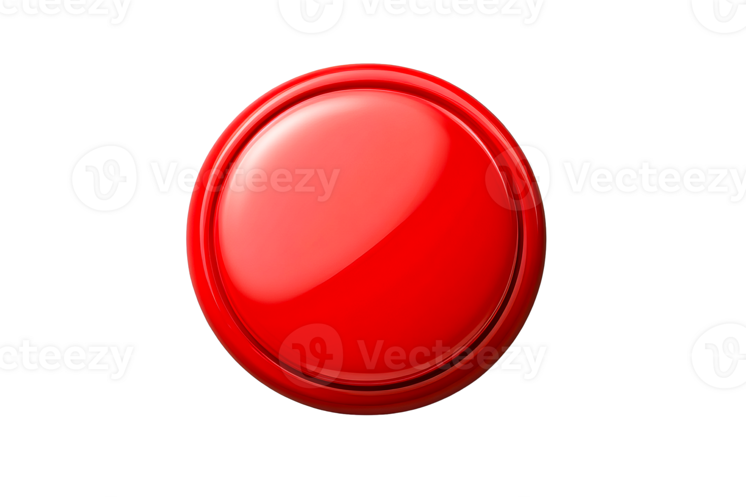 Large red button on a transparent background for various uses png