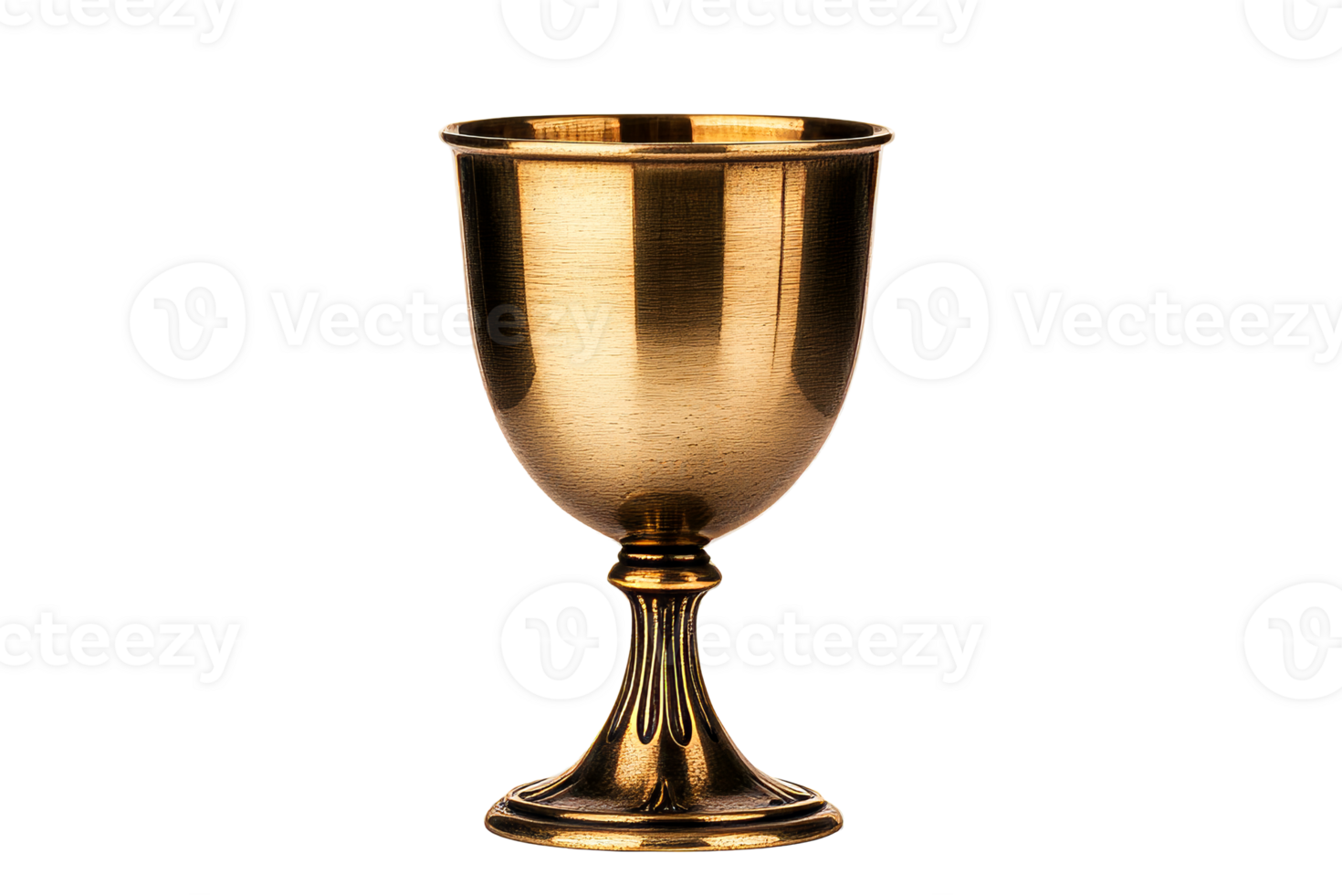 Polished golden goblet on a transparent background png