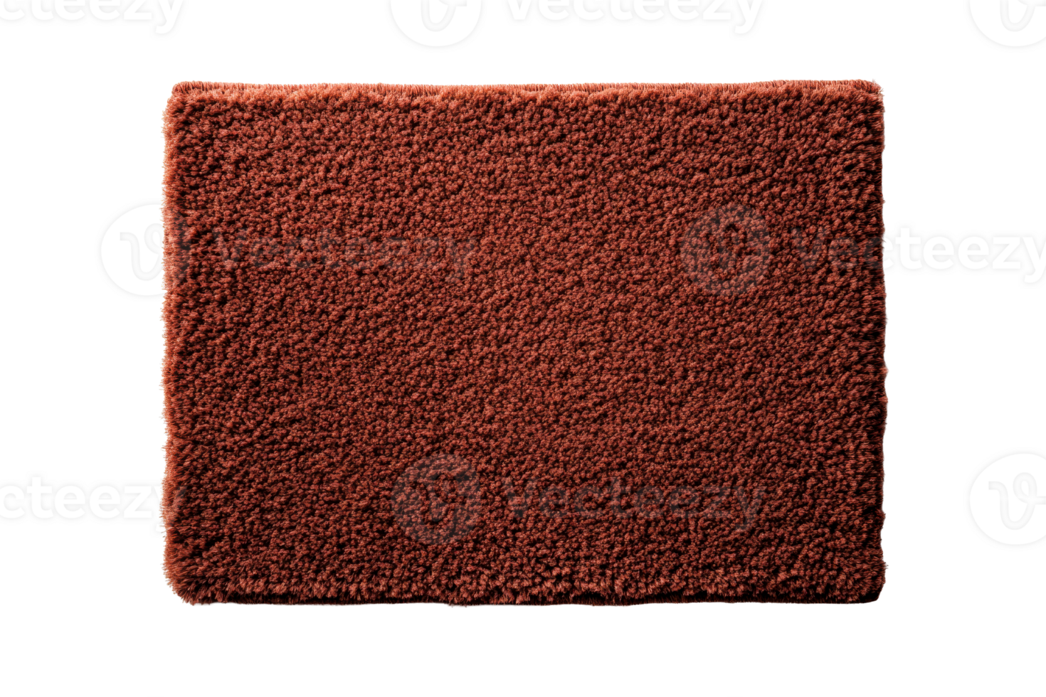 Soft brown rug with plush texture on transparent background png