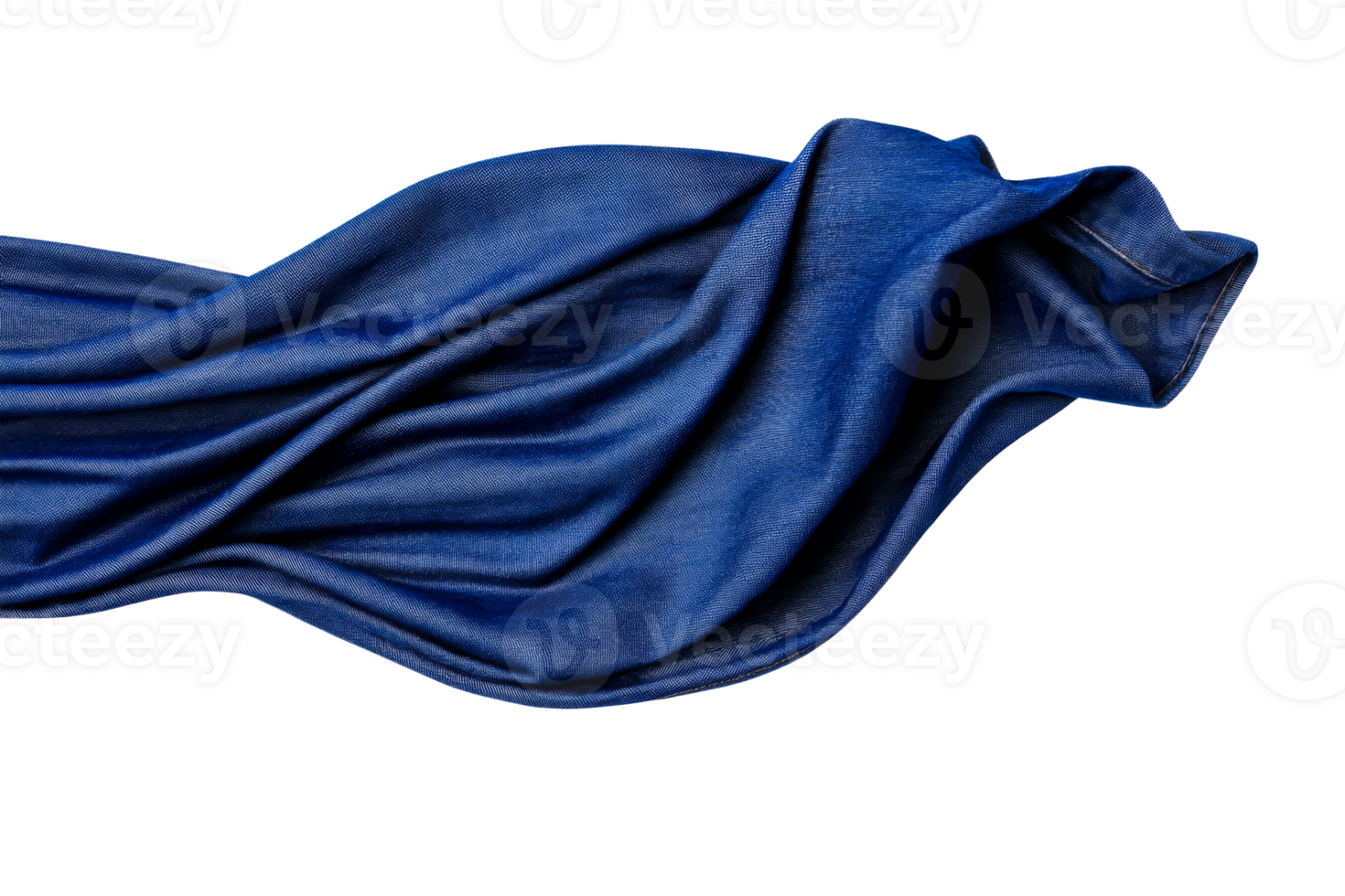 Soft blue fabric draped elegantly on a transparent background png