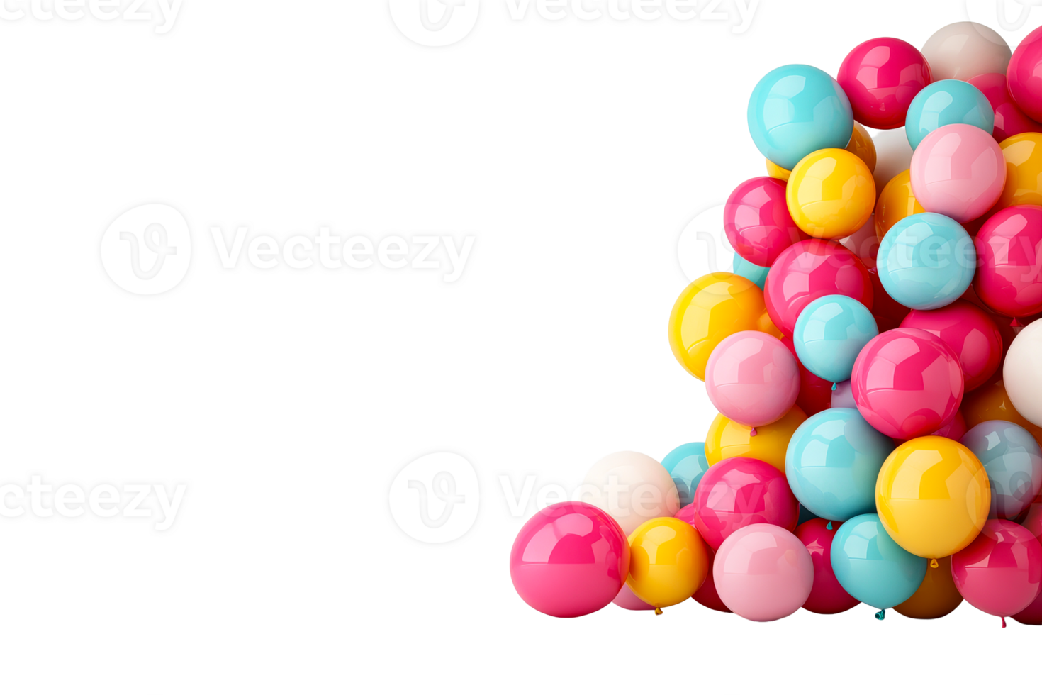 Colorful balloons stacked together in a festive arrangement png