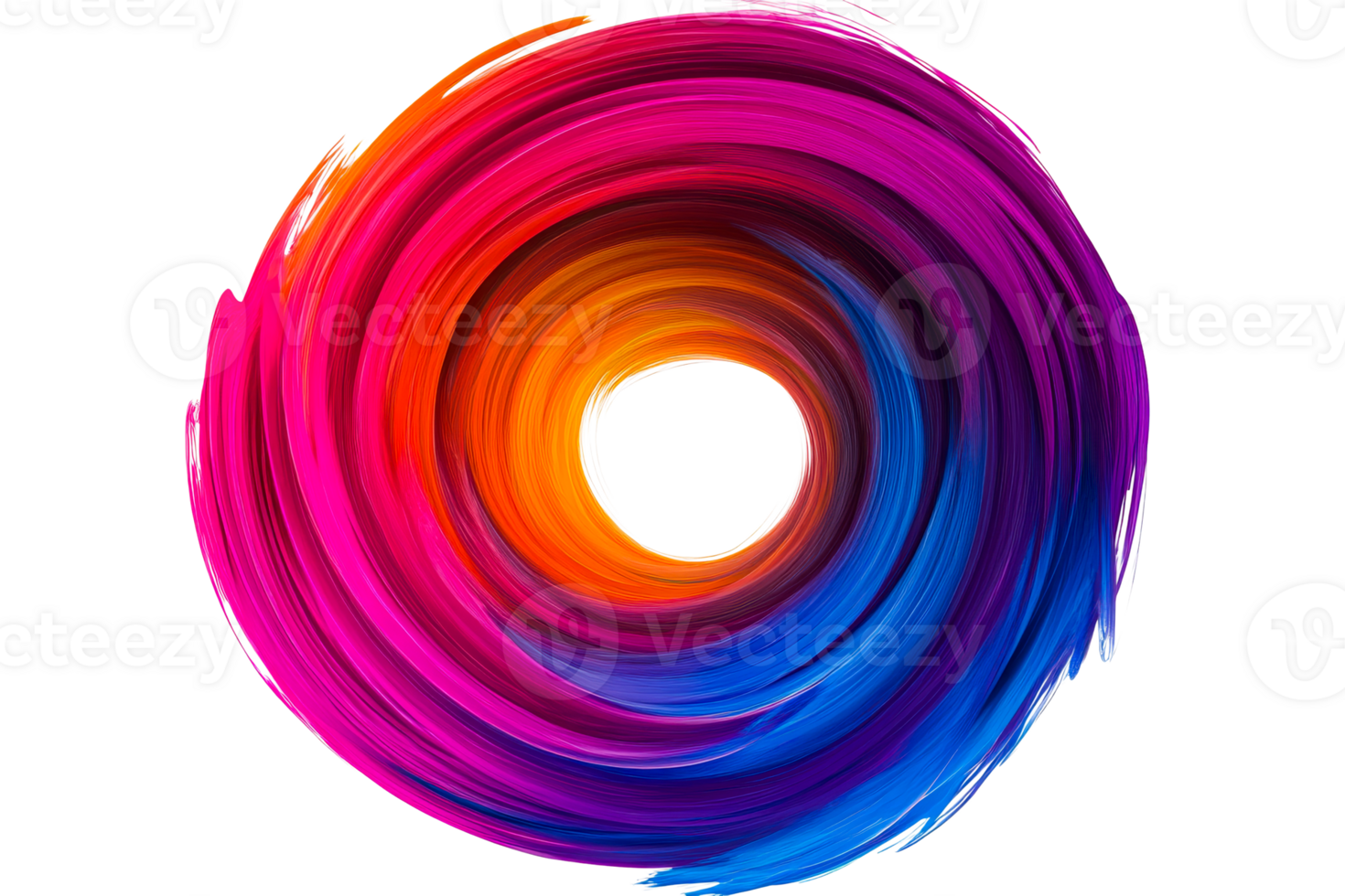 Vibrant spiral of colors with a transparent background png