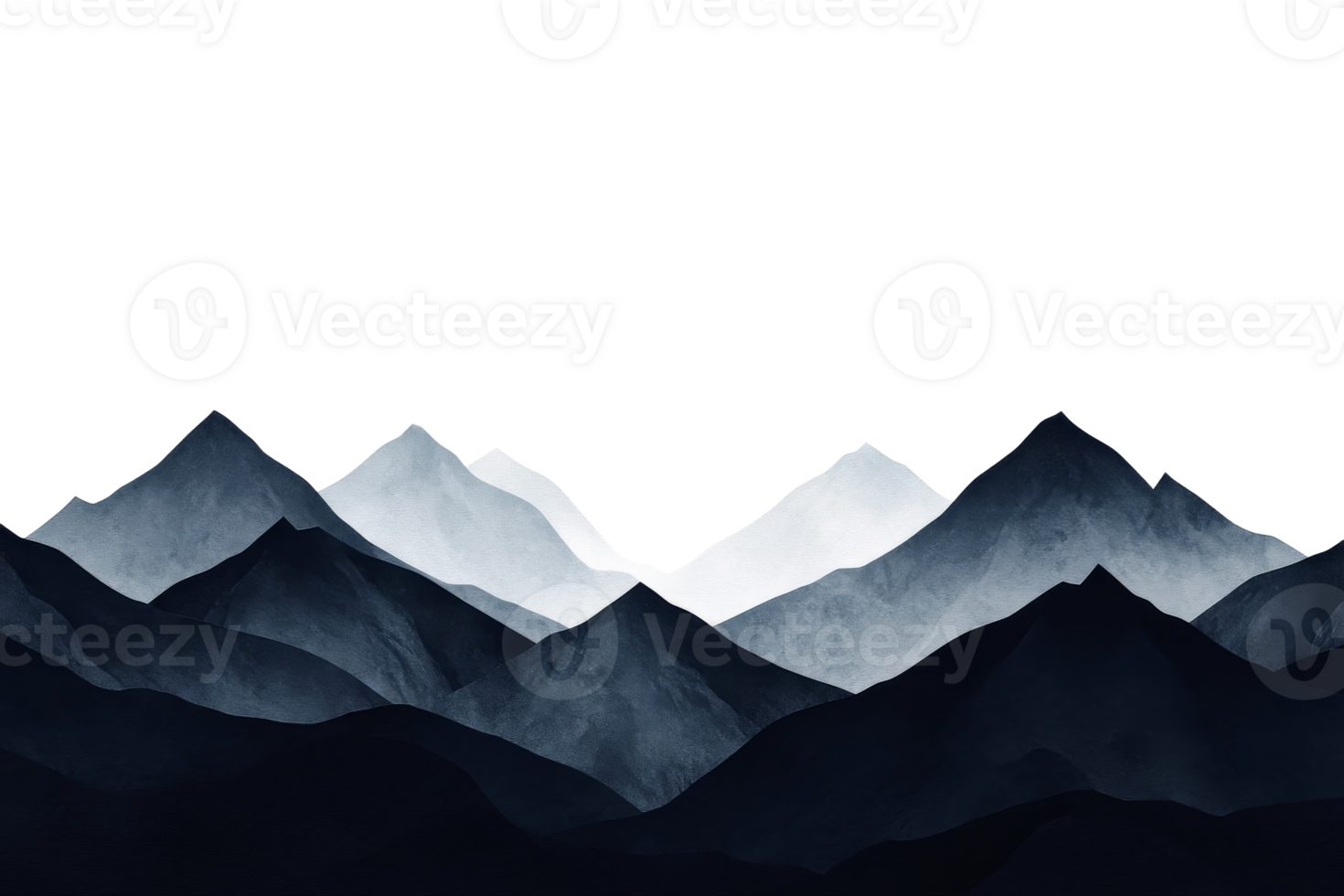 Mountain silhouettes with a transparent background png