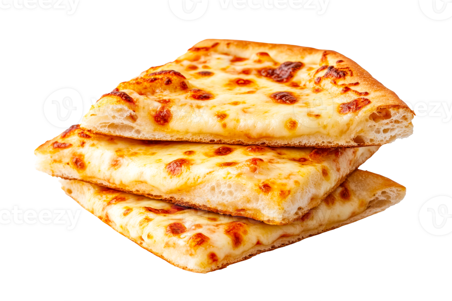 Delicious cheesy pizza slices stacked for a tasty snack png