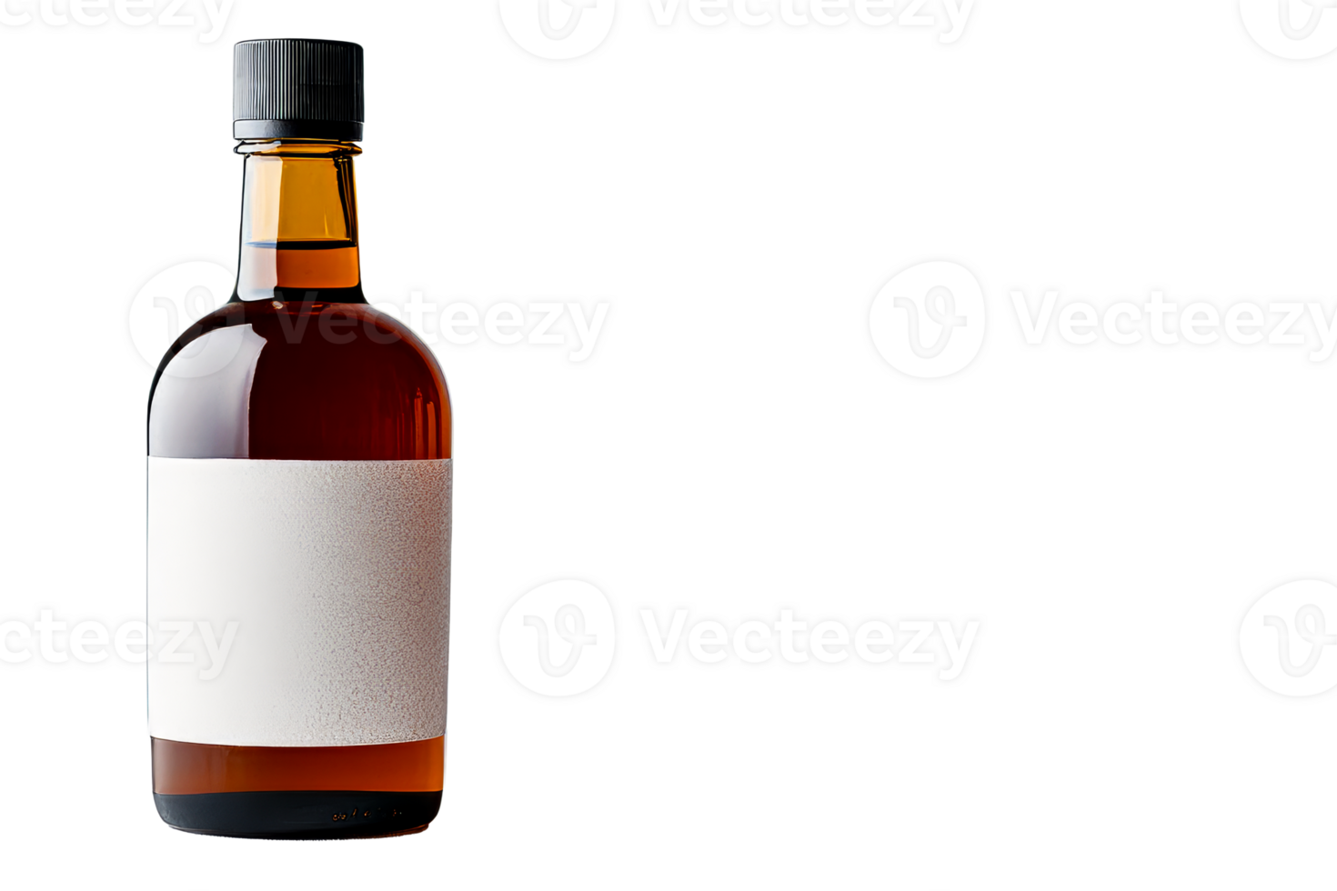 Craft beer bottle with blank label on transparent background png