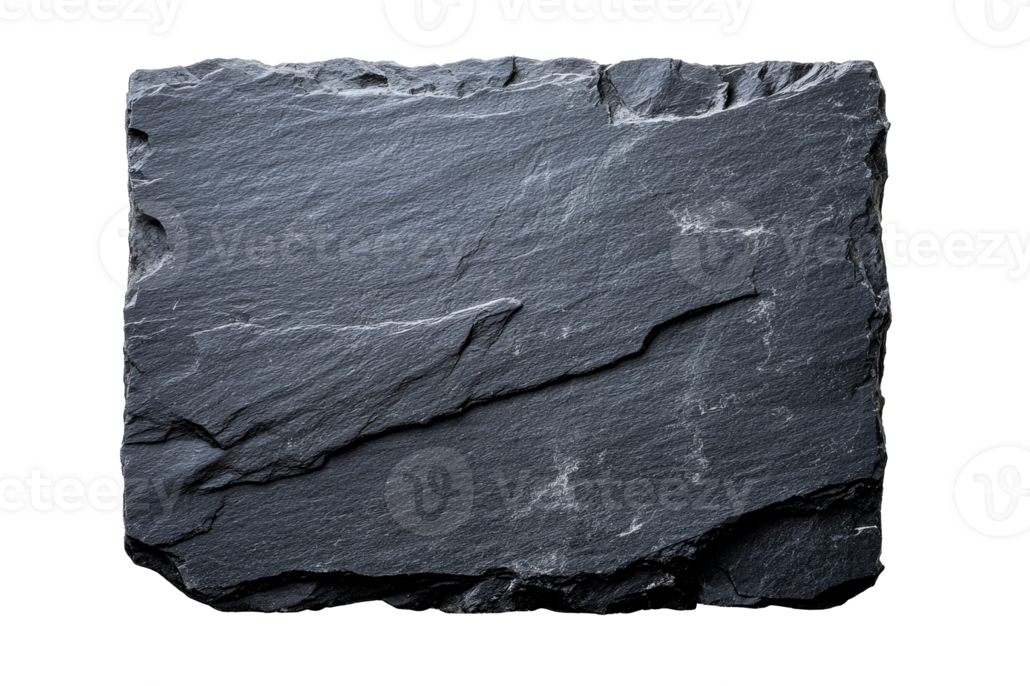 Smooth black slate stone with unique texture and detail png