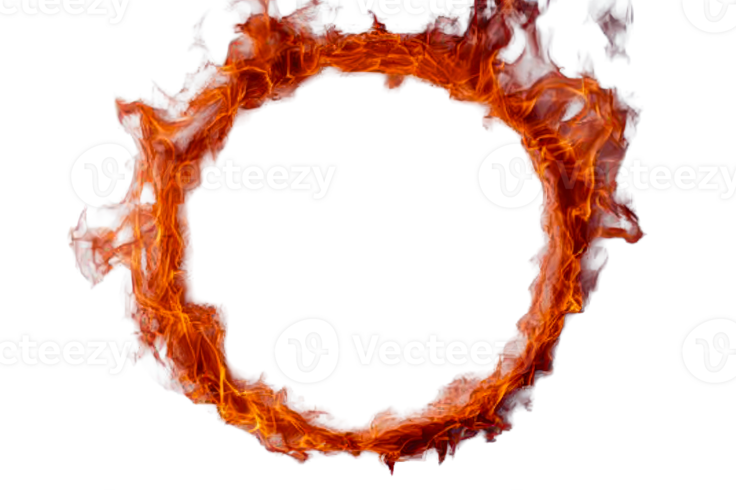 Vibrant flame circle with transparent background for creative use png