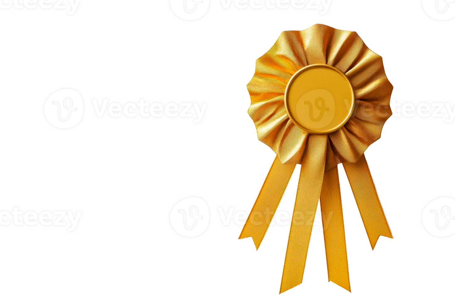 Award ribbon in gold with a smooth surface and flowing ribbons png
