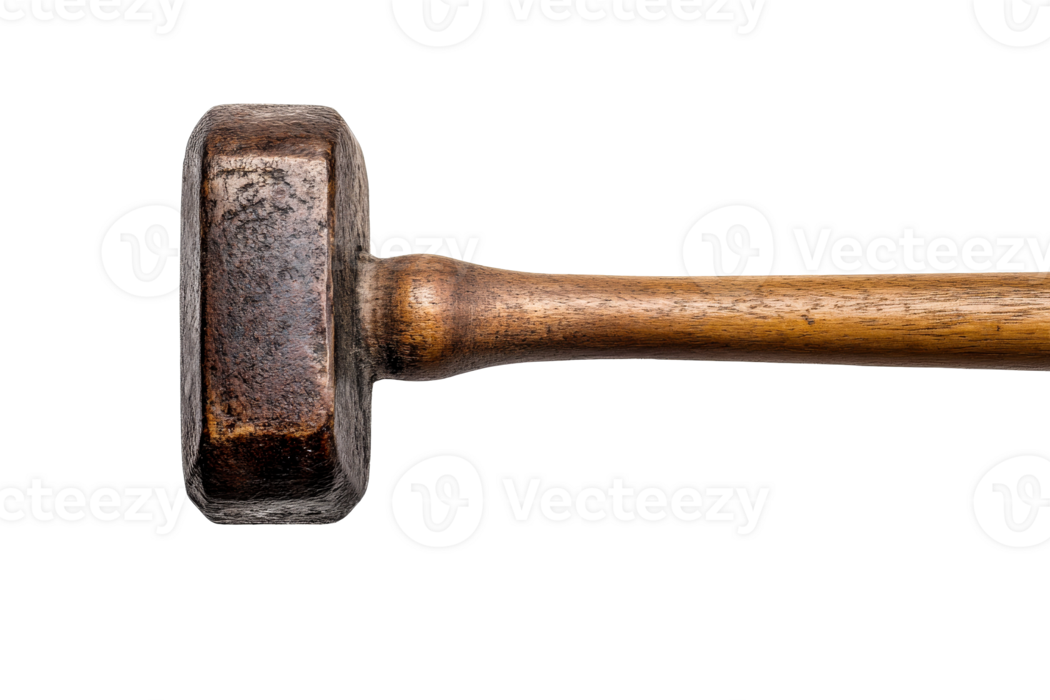 Classic wooden mallet on a transparent background for various uses png