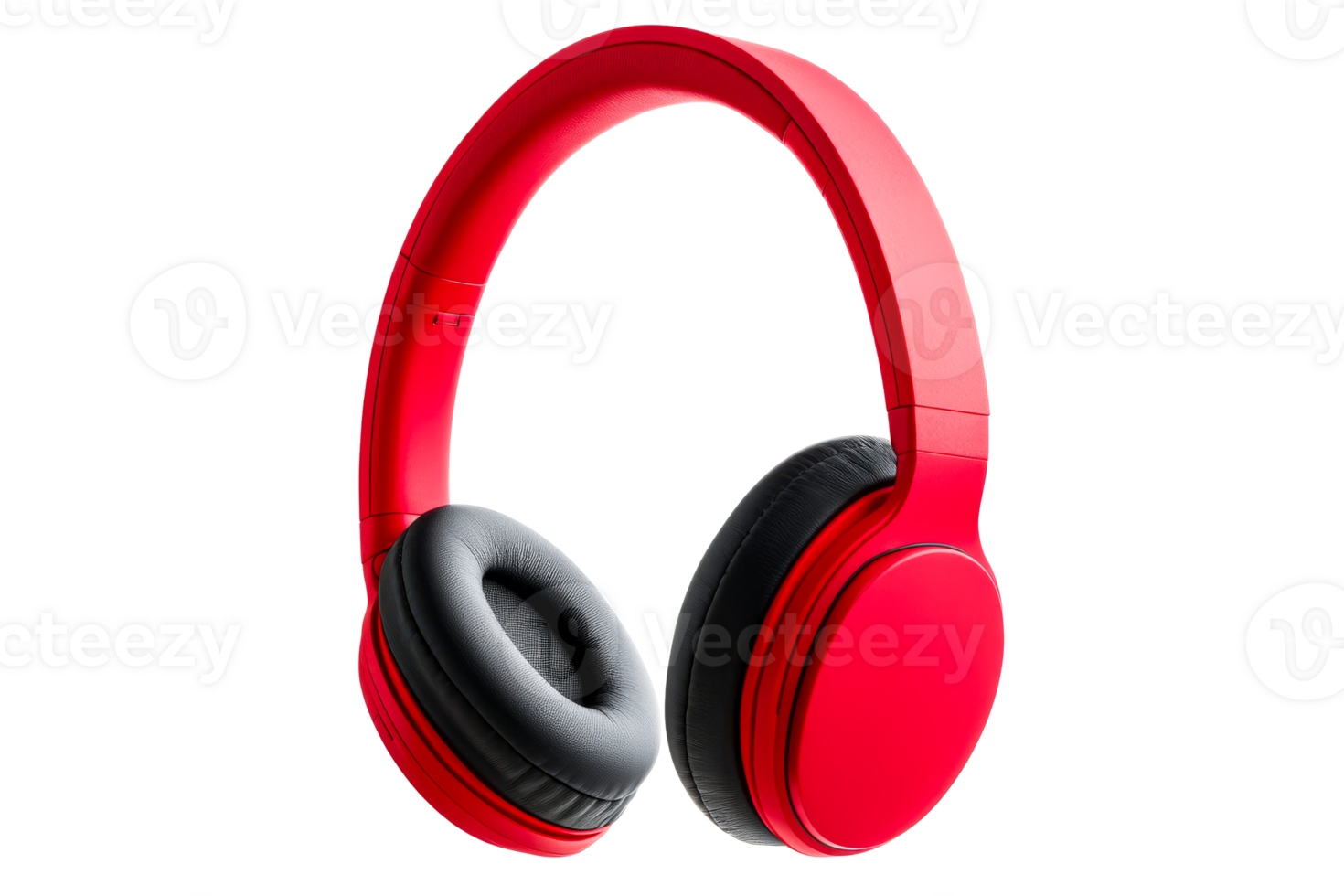 Wireless red headphones with comfortable ear cups and sleek design png