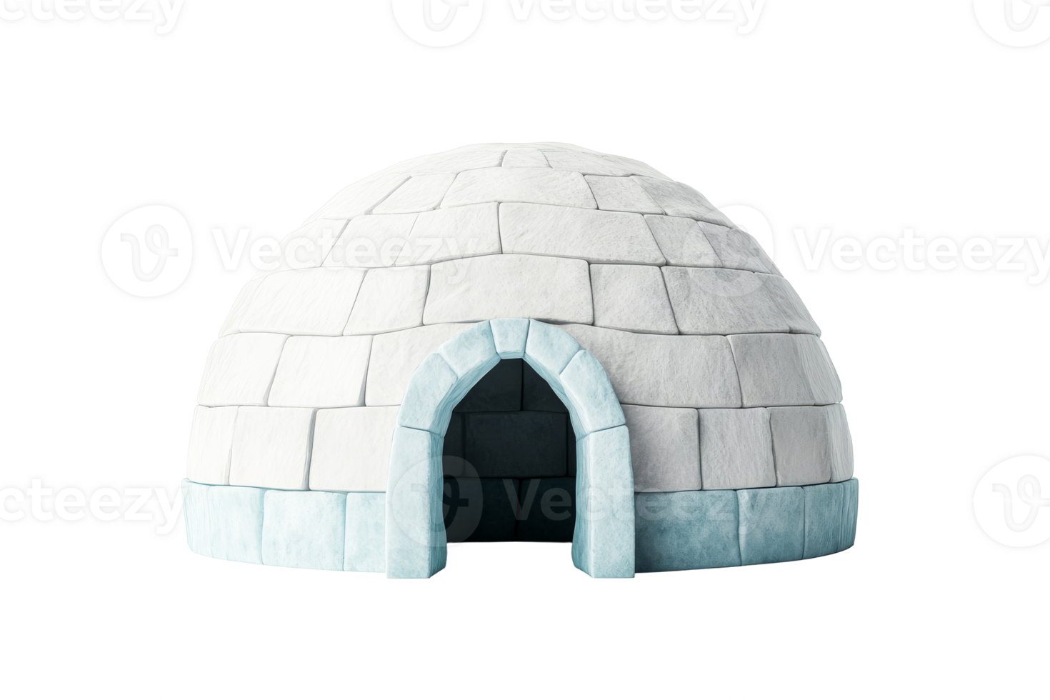 Igloo structure with arched entrance and white exterior design png
