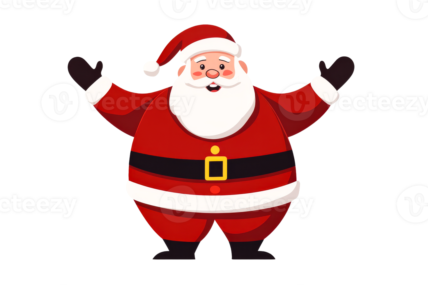 Merry Santa Claus with cheerful expression and joyful stance png