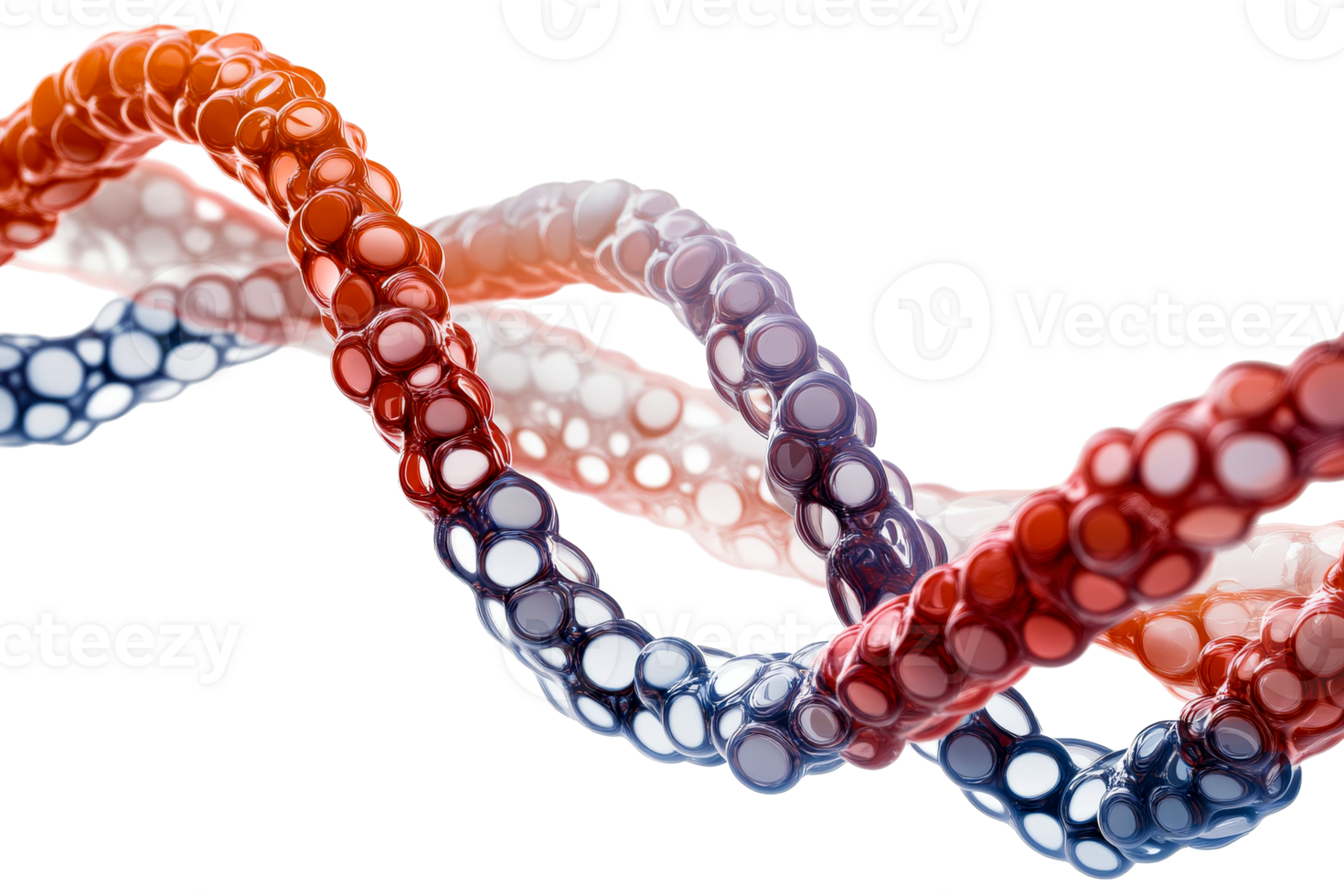 Colorful dna strands with transparent background and unique design png