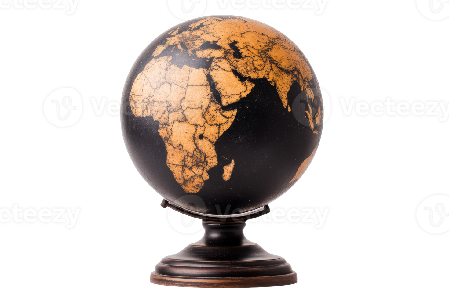 Detailed globe showing the continents and countries of the world png