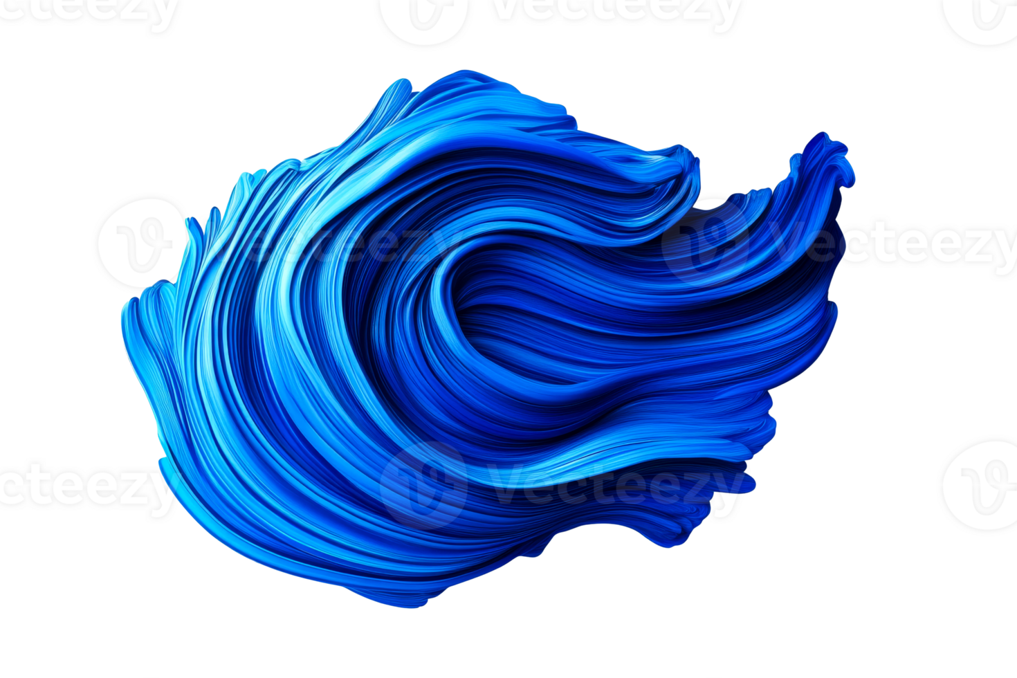 Vibrant blue wave shape flowing in abstract artistic representation png