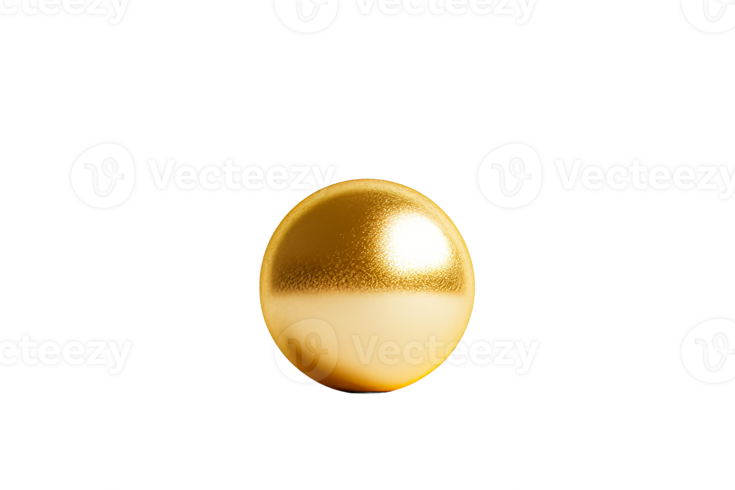 Shiny golden sphere with a smooth surface on a clear background png