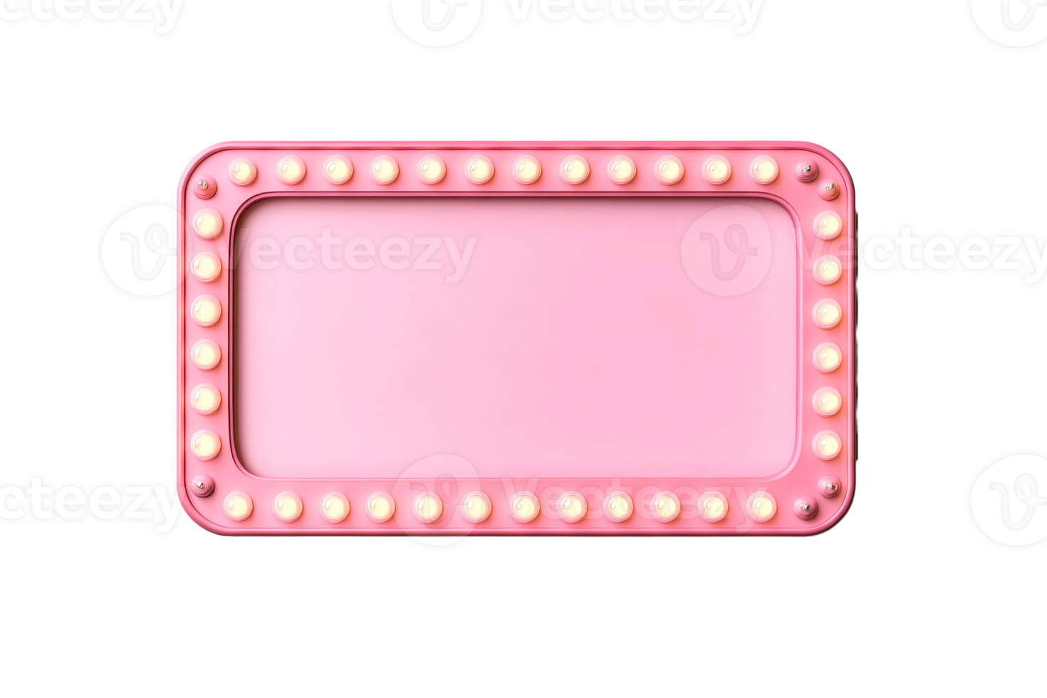 Bright pink marquee sign with bulbs for announcements and displays png