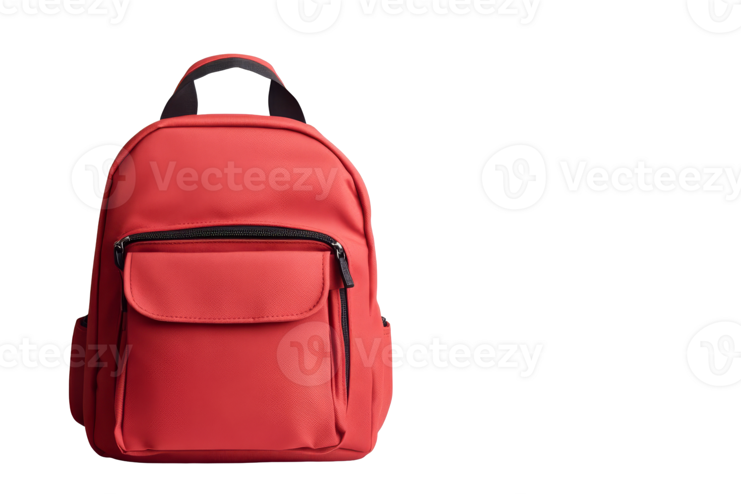 Stylish red backpack with front pocket and sleek design png