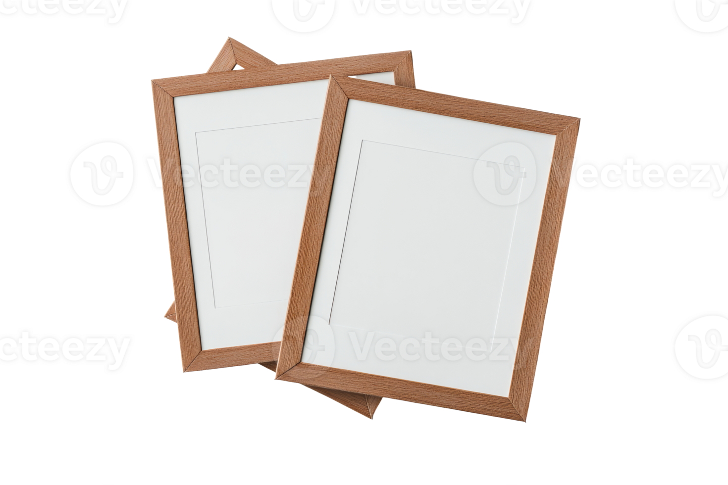 Framed blank canvas for artwork display on transparent background png