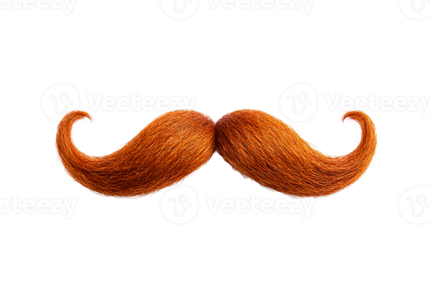 Whimsical orange mustache on a transparent background png