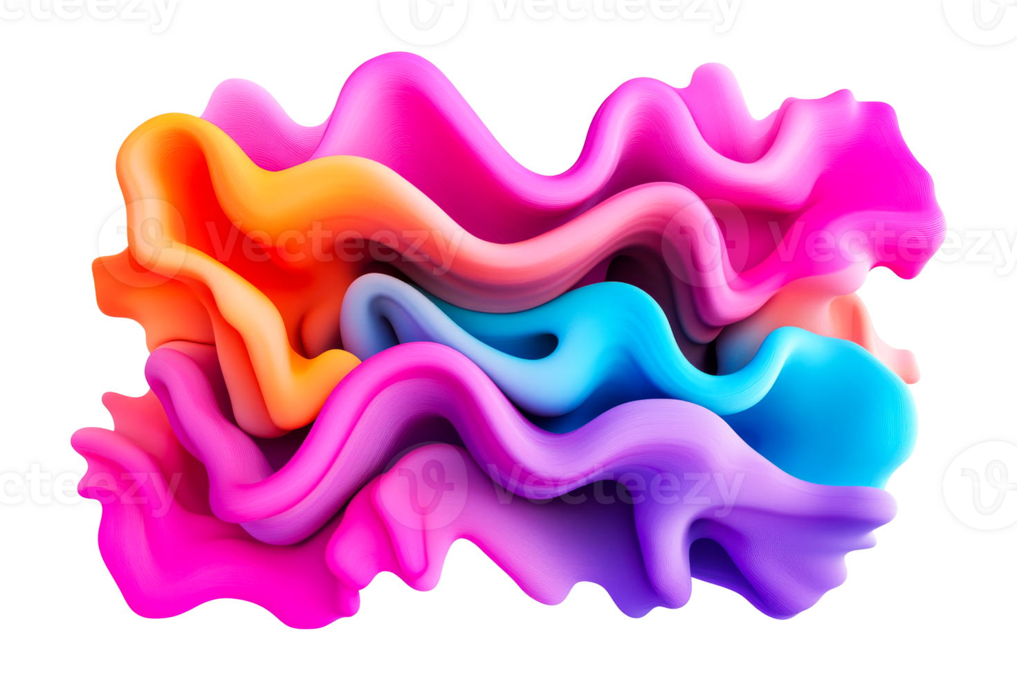Colorful abstract wave formation with smooth curves and vibrant tones png