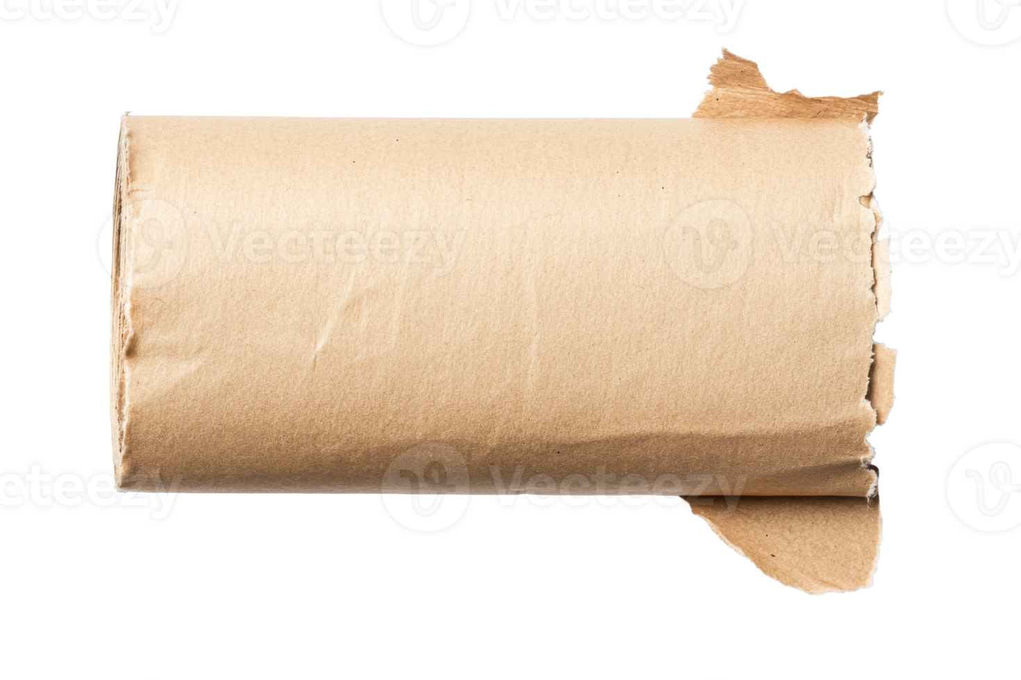 Torn edge vintage paper sheet texture, kraft material, blank surface, cut out transparent png