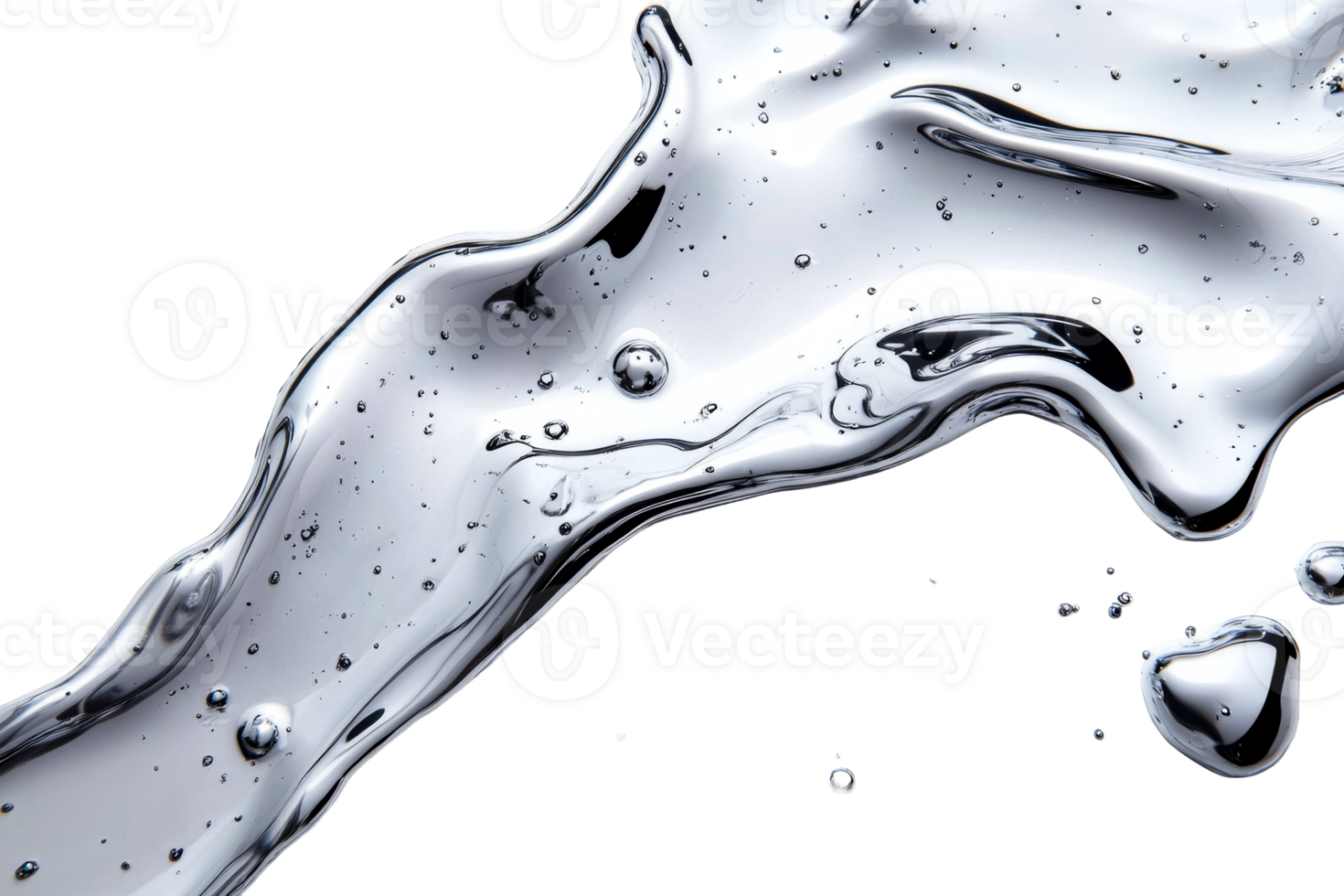 Abstract water liquid texture flow pattern detail backdrop, cut out transparent png