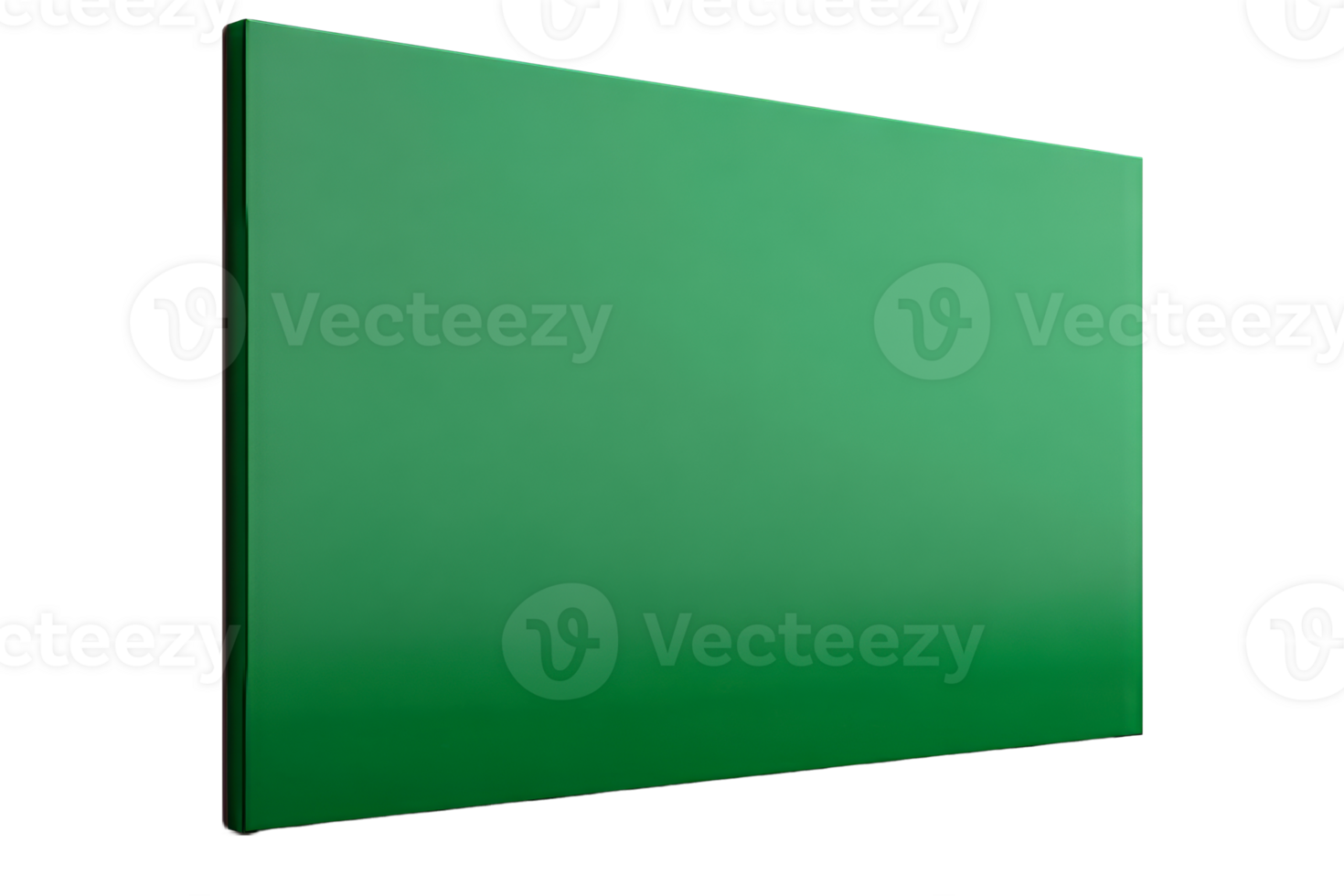 Green square panel surface with gradient shine, cut out transparent png