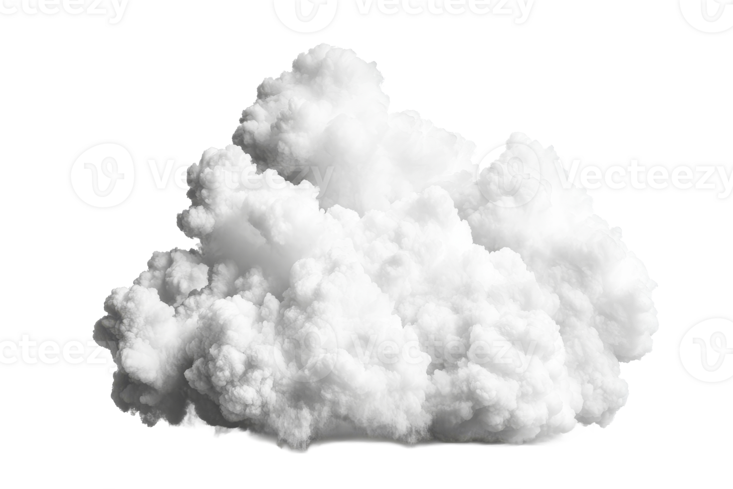 White cloud formation against black backdrop, isolated and transparent png