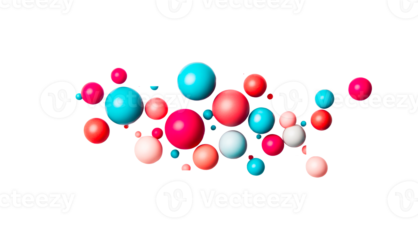 Colorful balls arrangement, abstract background, decoration , cut out transparent png
