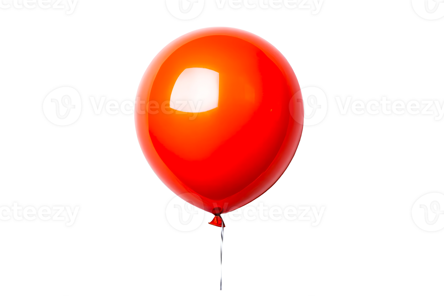 Red balloon isolated on black background, party decoration, cut out transparent png