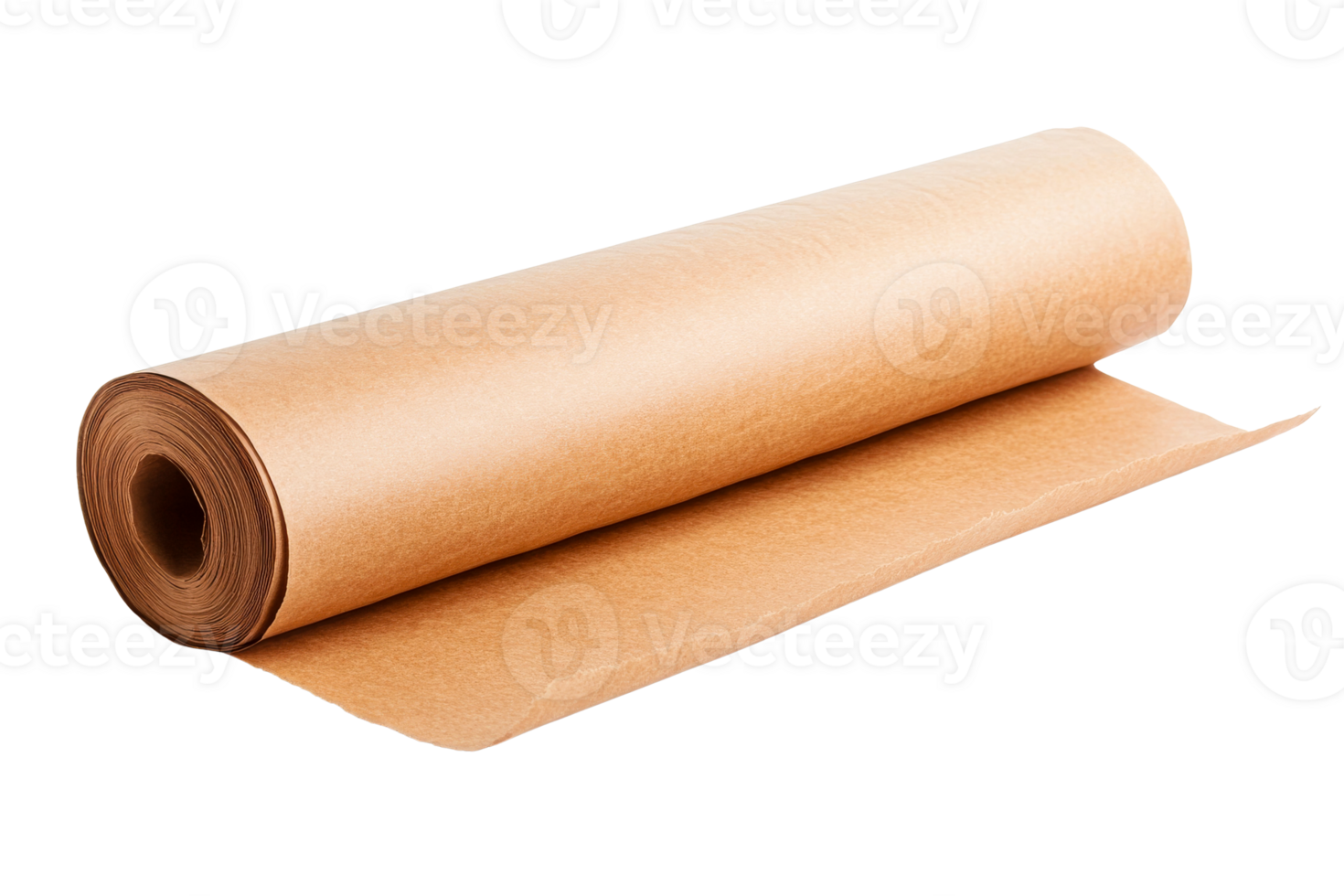 Roll of brown parchment baking paper roll, cut out transparent png