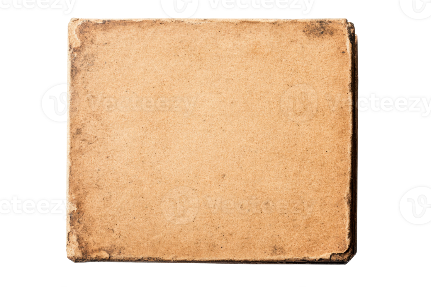 Aged paper texture with worn edges, cutout transparent png
