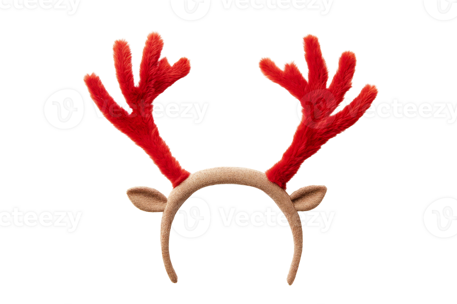 Antlers headband on black, soft reindeer, festive, cut out transparent png