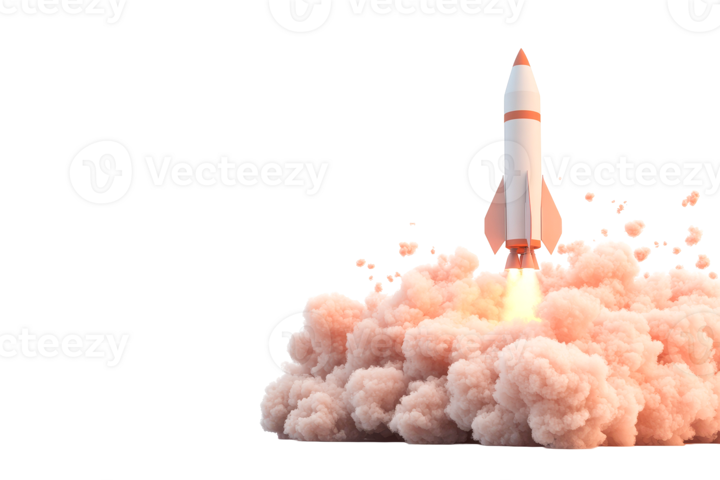 Rocket launch, smoke, journey to cosmos, startup, spaceship, cut out transparent png