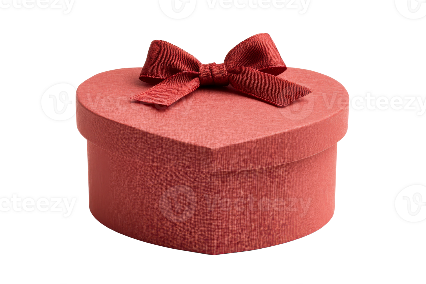 Heart shaped gift box with ribbon on black background, cut out transparent png