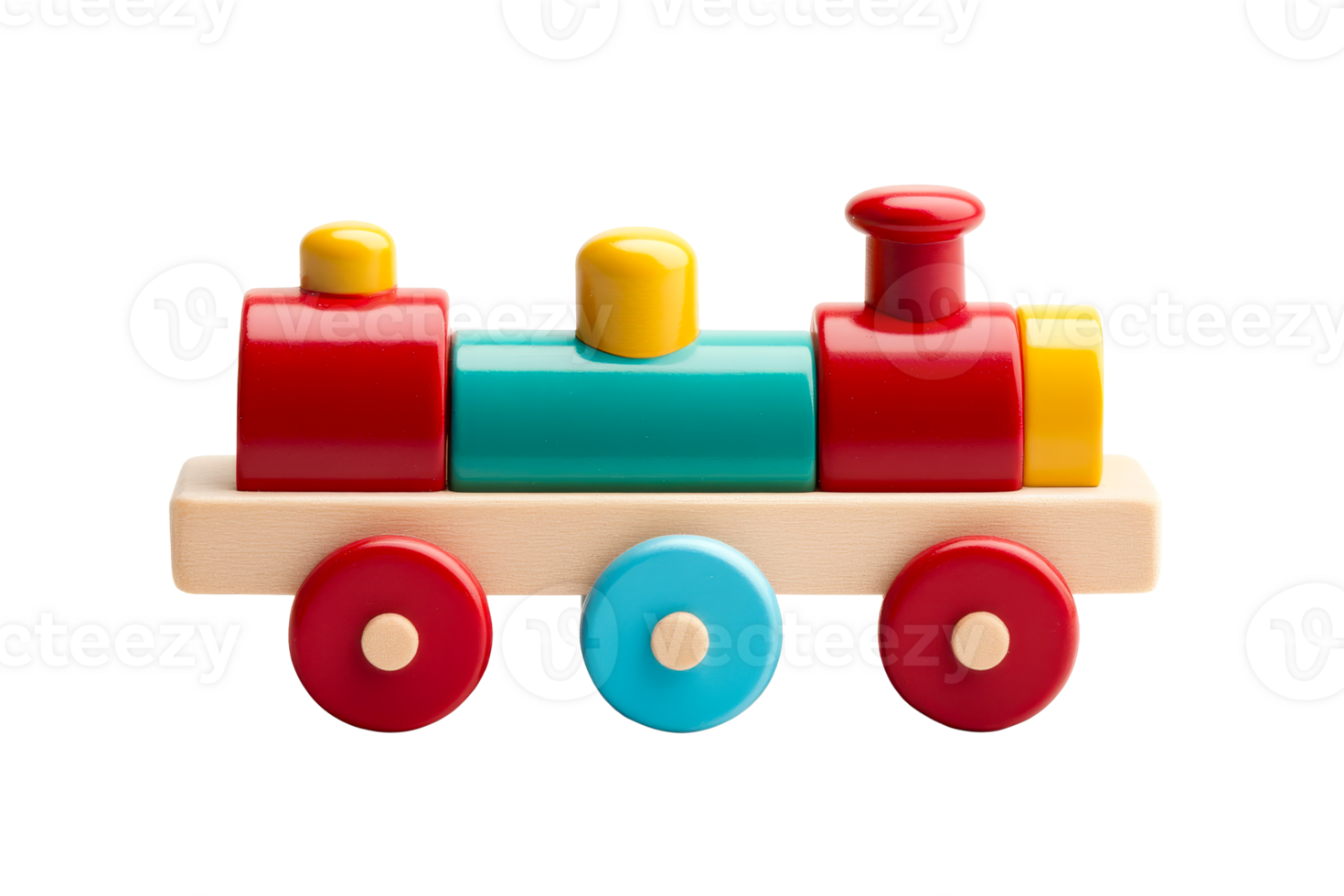 Colorful Wooden Toy Train, Creative Educational Game, cut out transparent png