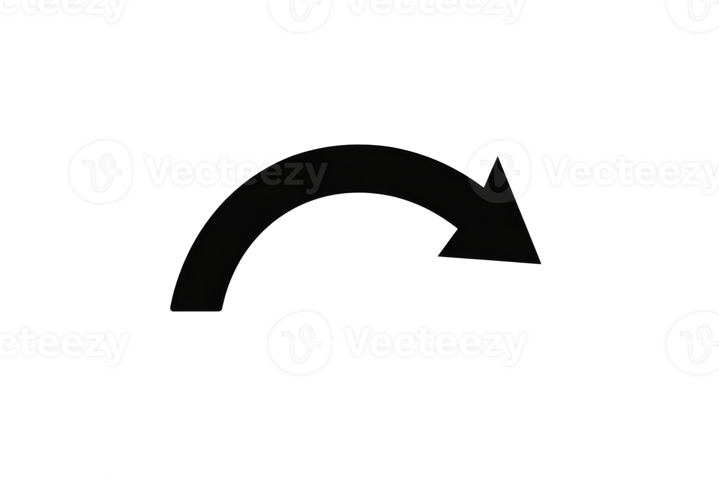 Turn symbol as curved arrow, direction indicator , cut out transparent png
