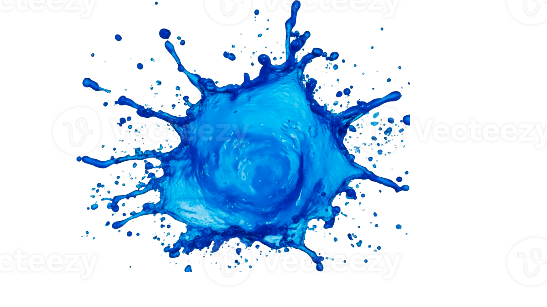 Blue fluid explosion, dynamic splash design element, cut out transparent png