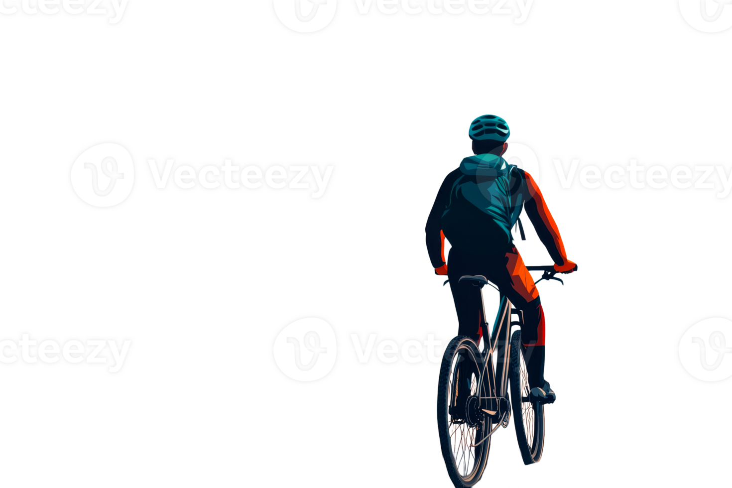 Mountain biker rides away, adventure, cyclist, activity, workout, cut out transparent png