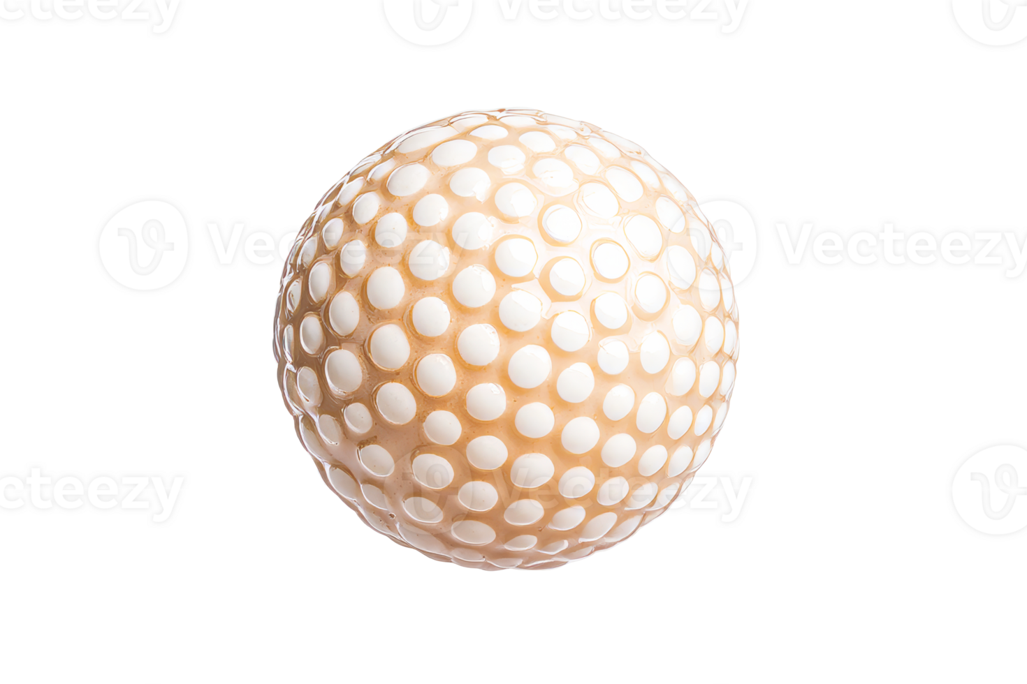 Spotted decorative sphere on black background, cut out transparent png