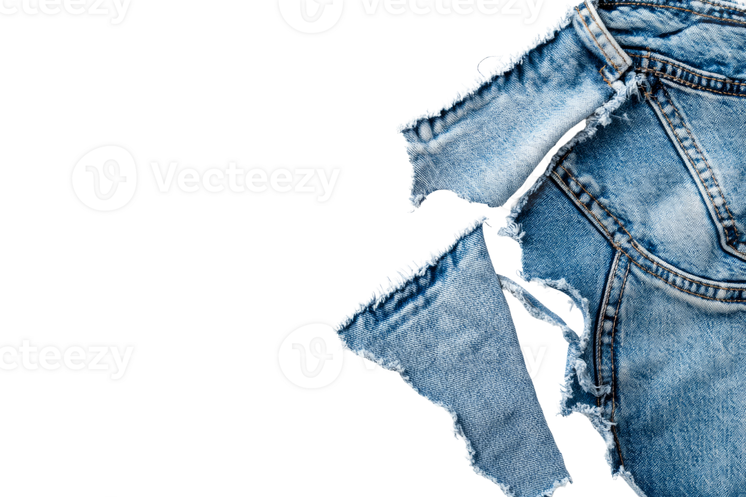 Denim texture background of cut pieces, fashion, clothes, style, cut out transparent png