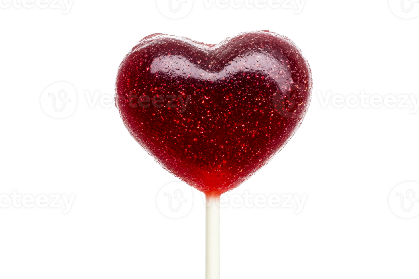 Lollipop heart shape, valentines candy concept, isolated, cut out transparent png